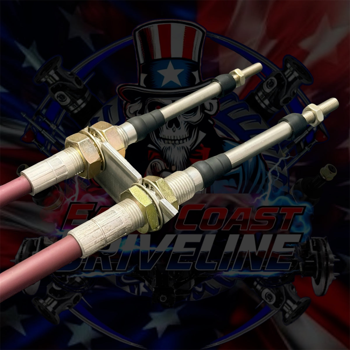 6 Series Push-Pull Control Cable with 3” Travel, 5/16”-24 Rod Ends, and Bulkhead Style on Both Ends X100-6322-XXXX