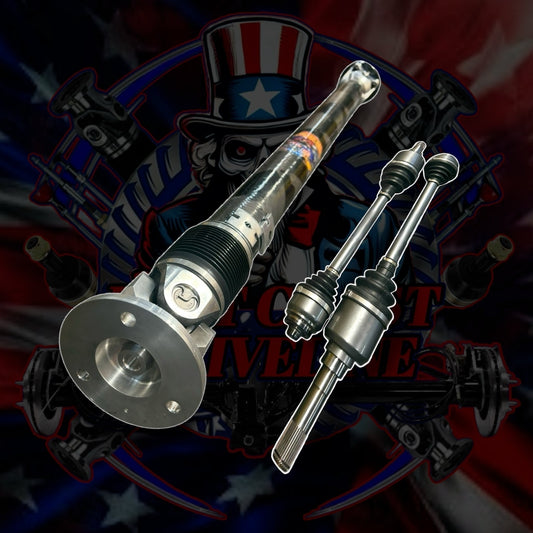 2021-2025 BMW M240i G42 xDrive Rear HD 1 Piece Aluminum or Carbon Fiber Driveshaft Assembly with HD DSS CV Axles. BMW OEM 26108834586, 26-10-8-834-586