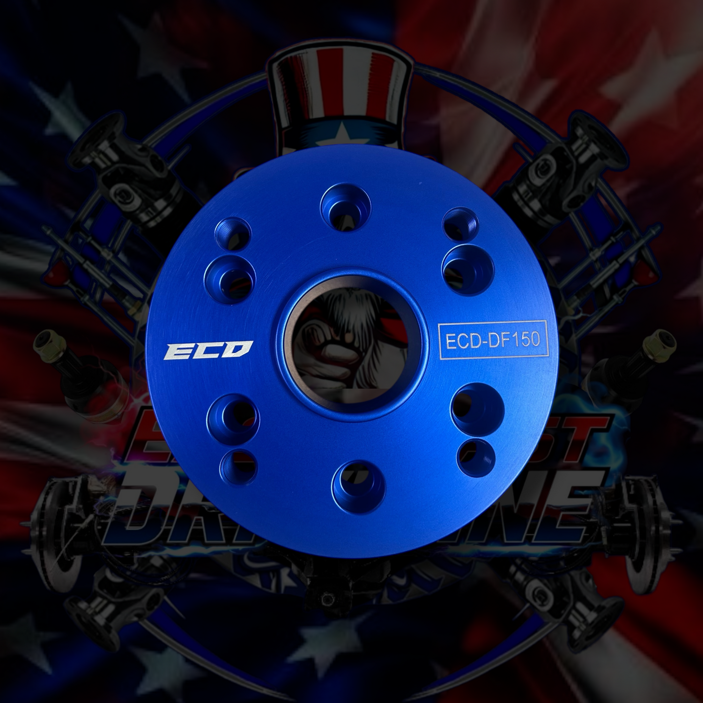 Ford F150 Front Differential CVJ Adapter Plate (2009-2025) to make 6 Bolt CVJ into Single U-Joint Flange Style- SKU: ECD-DF150