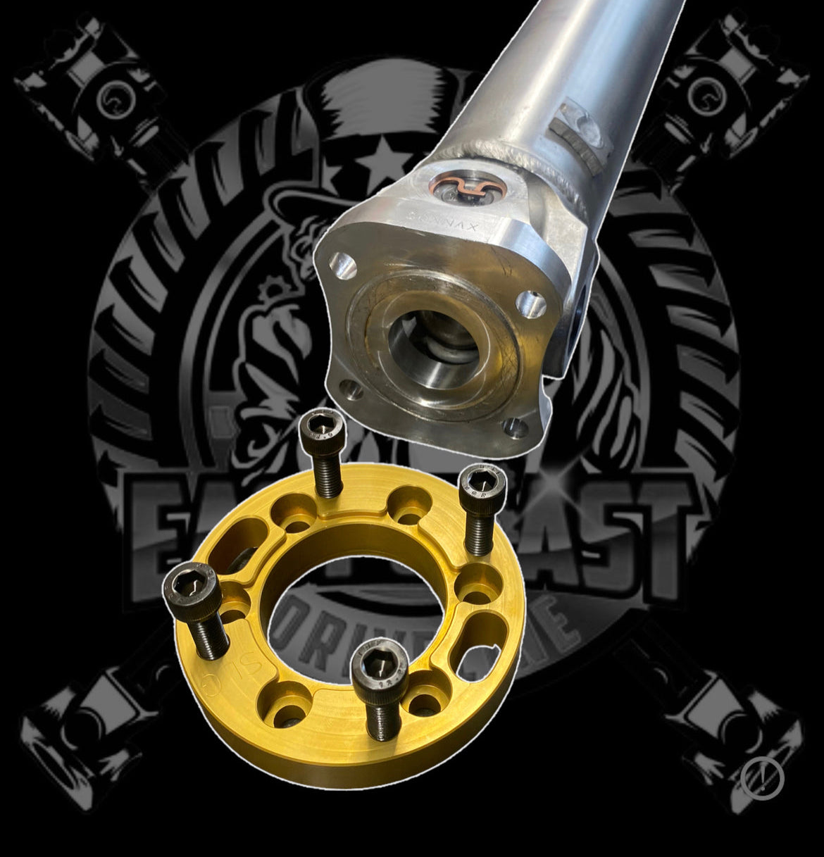 2015-1019 BMW F85 X5M F86 X6M 4.4L HD 1 Piece Driveshaft with Billet Aluminum Adapters front and rear. Made with Spicer 1350 Series Solid U-Joints. BMW 26-10-7-850-370