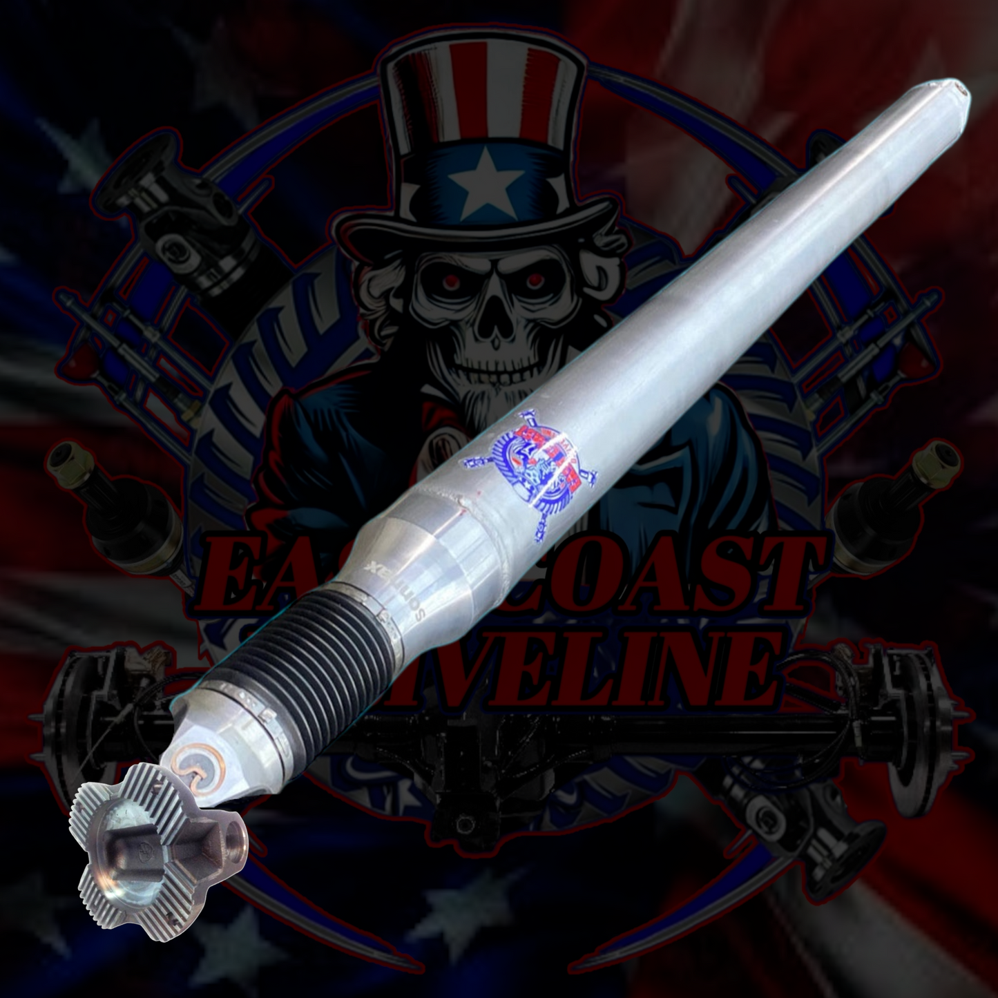 2019+ Dodge Ram 4500/5500 4WD Rear Driveshaft- Mopar 68322761AE, 68322761AD, 68322761AC- 1555 Series 4” Steel or 5” Aluminum with Serrated Flange Yokes