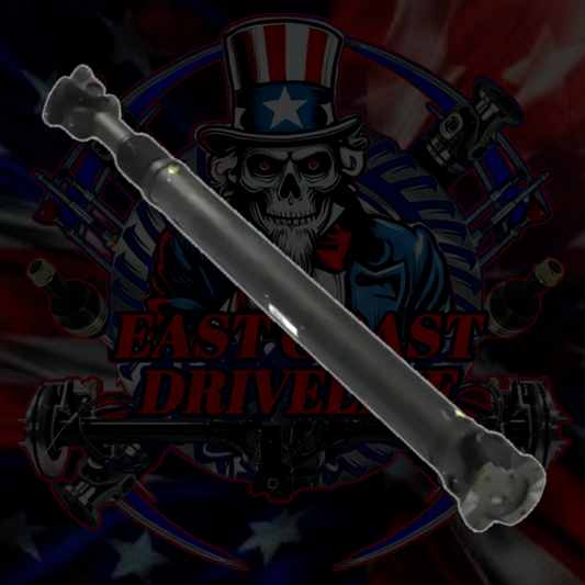 2019+ Dodge Ram 4500/5500 4WD Rear Driveshaft- Mopar 68322761AE, 68322761AD, 68322761AC- 1555 Series 4” Steel or 5” Aluminum with Serrated Flange Yokes