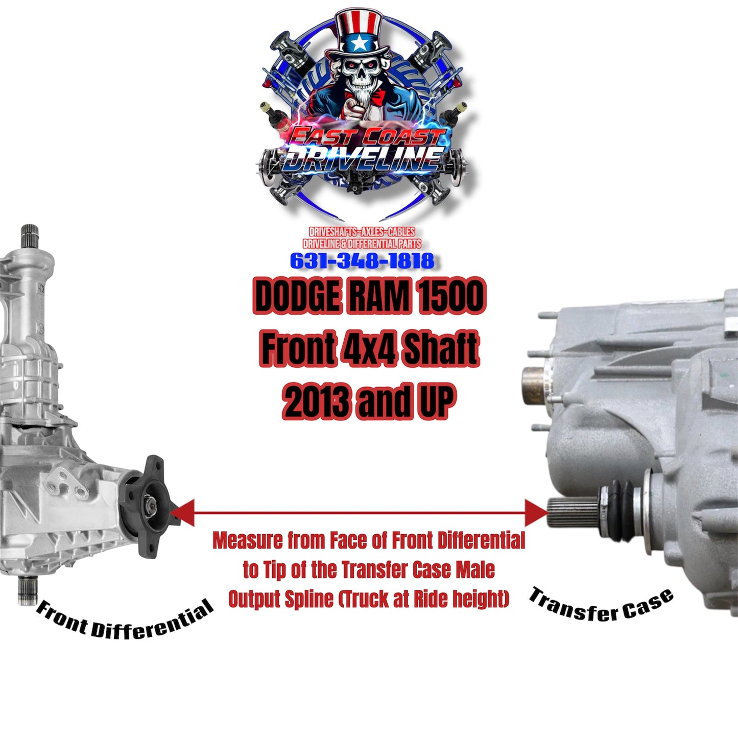 2019-2024 Dodge Ram 1500 5.7L V8 AWD/4WD Front CV Style Driveshaft- Rebel, Big Horn, Laramie, Limited, Limited Longhorn, Lone Star, Tradesman- Mopar 68259561AA