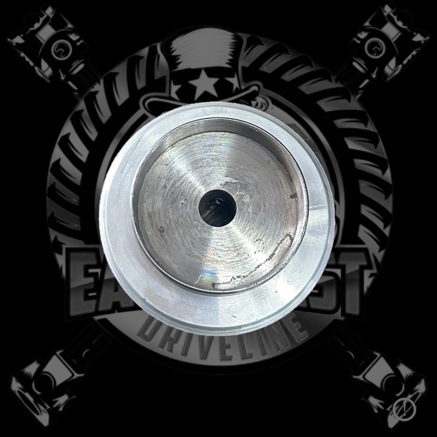 Aluminum to Steel Adapter for 5”x.125” Aluminum Tubing. Steel Adapter fits 3.5” Diameter End