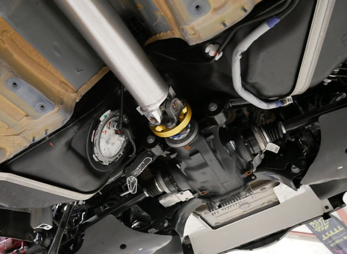 Toyota Supra MKV/MK5 A90 & A91 Driveshaft Kit. 3.5” HD Aluminum or 3” Carbon Fiber Driveshaft with Billet Flange Yokes and Rear Adapter Plate