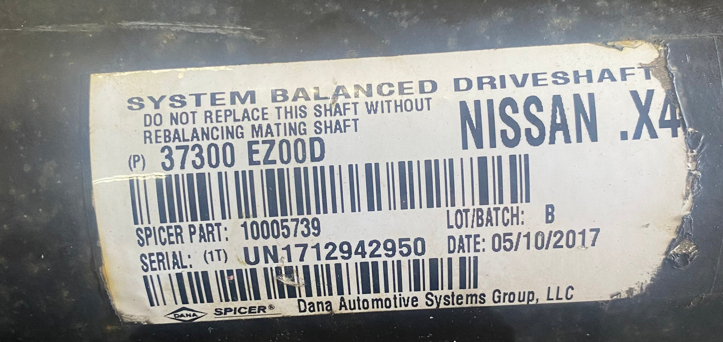 2016-2019 Nissan Titan XD 5.0L V8 Diesel AWD/4WD Rear Upgraded HD Aluminum 1 Piece Driveshaft with U-Joint Conversion in Rear- Pro-4X, Platinum Reserve, S, SL, & SV. Replaces OEM 37300EZ00d, 37300-EZ00d