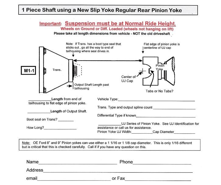 Custom 3” Steel Driveshaft with Transmission Yoke and Open U-Joint at Differential