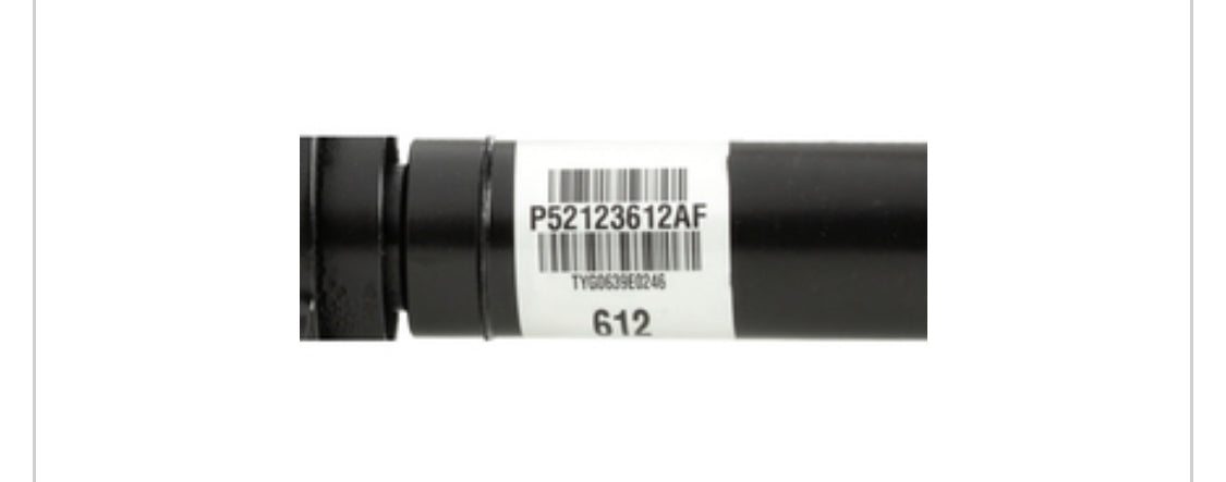 2014-2023 Jeep Cherokee AWD 2.0L, 2.4L & 3.2L Rear 3 Piece Driveshaft Trailhawk, Latitude, Limited, Sport, Overland: Mopar P52123612AH, 68610951AA