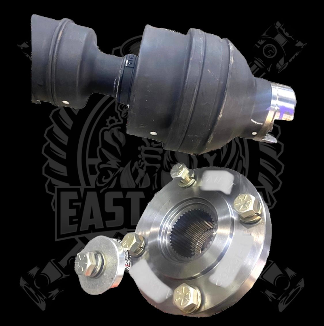 2019-2025 Dodge Ram 2500/3500 5th Gen 6.7L/6.4L Upgraded 1410 or 1350 Series High Angle Double Cardan Front Driveshaft with New Transfer Case bolt-on style Flange Yoke. Big Horn, Laramie, Limited, Limited Longhorn, Lone Star, Power Wagon, Rebel, Tradesman