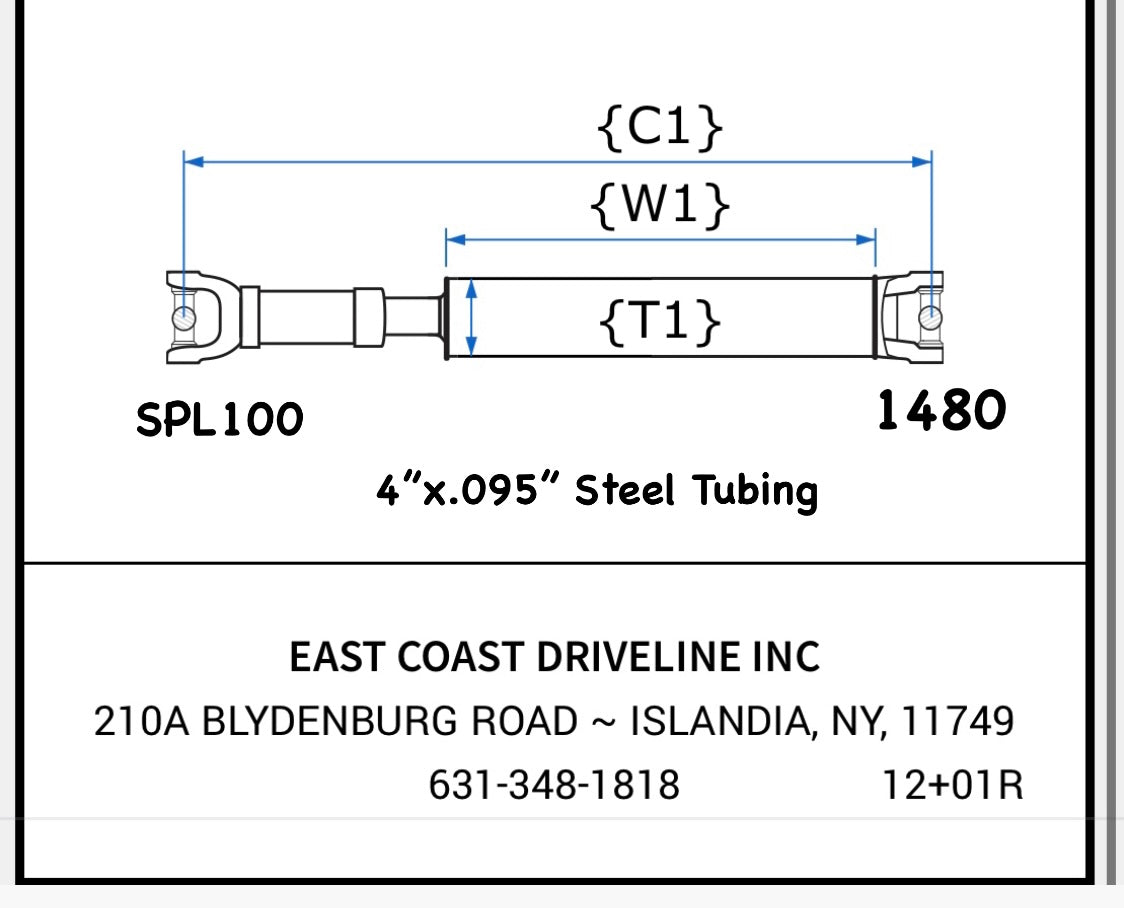 Custom Length 4” Steel with SPL100 Series in Front and 1480 Series in the Rear