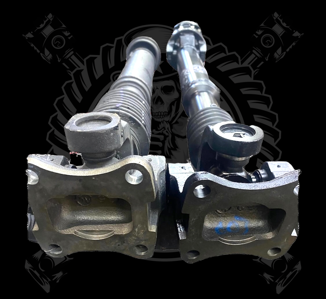 2019-2025 Dodge Ram 2500/3500 5th Gen 6.7L/6.4L Upgraded 1410 or 1350 Series High Angle Double Cardan Front Driveshaft with New Transfer Case bolt-on style Flange Yoke. Big Horn, Laramie, Limited, Limited Longhorn, Lone Star, Power Wagon, Rebel, Tradesman