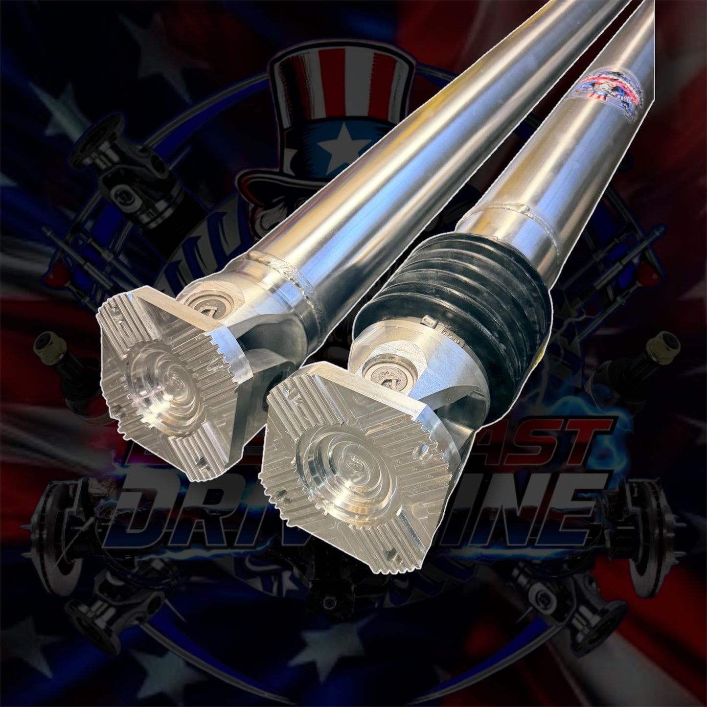 NEW 2021–2026 Dodge Ram 1500 TRX & RHO HD Aluminum Rear Driveshaft 4” or 5” or Carbon Fiber 3.872” with 1480 U-Joints and Billet Aluminum or Forged Steel Flange Yokes- Complete Driveshaft
