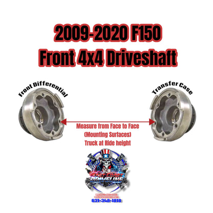 2009-2020 Ford F150 Raptor 4x4 Front HD CV Style 1350 Series Driveshaft with Aluminum Adapter Plates. Replaces OEM JL3Z-4A376-A, JL3Z4A376A, AL3Z4A376D, 430-446