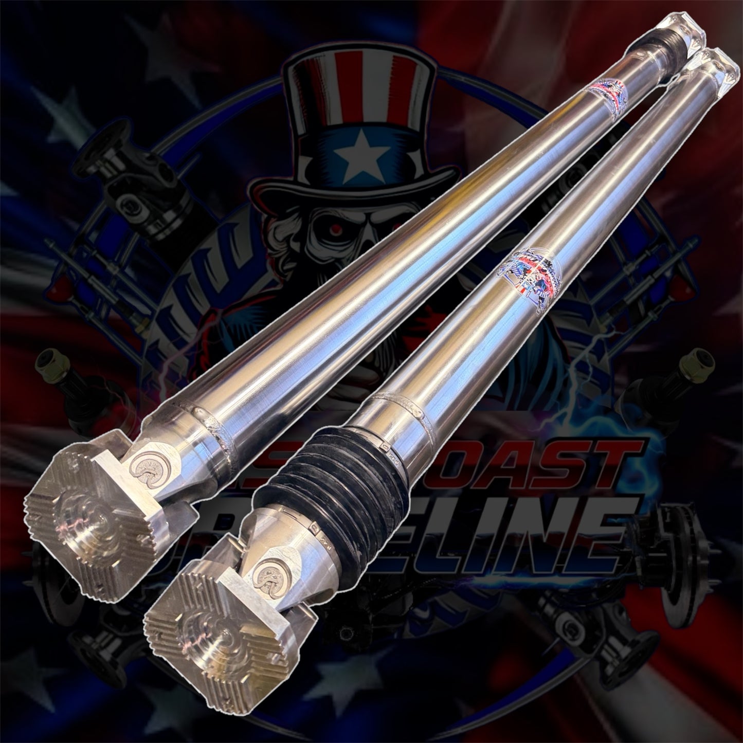 NEW 2021–2026 Dodge Ram 1500 TRX & RHO HD Aluminum Rear Driveshaft 4” or 5” or Carbon Fiber 3.872” with 1480 U-Joints and Billet Aluminum or Forged Steel Flange Yokes- Complete Driveshaft