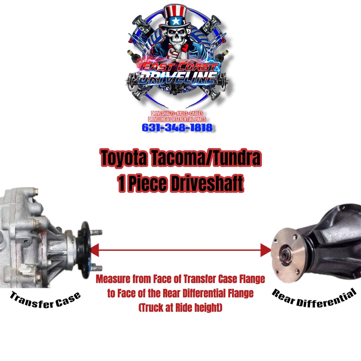 2016-2018 Toyota Tacoma AWD Manual Trans 1 Piece Aluminum Driveshaft