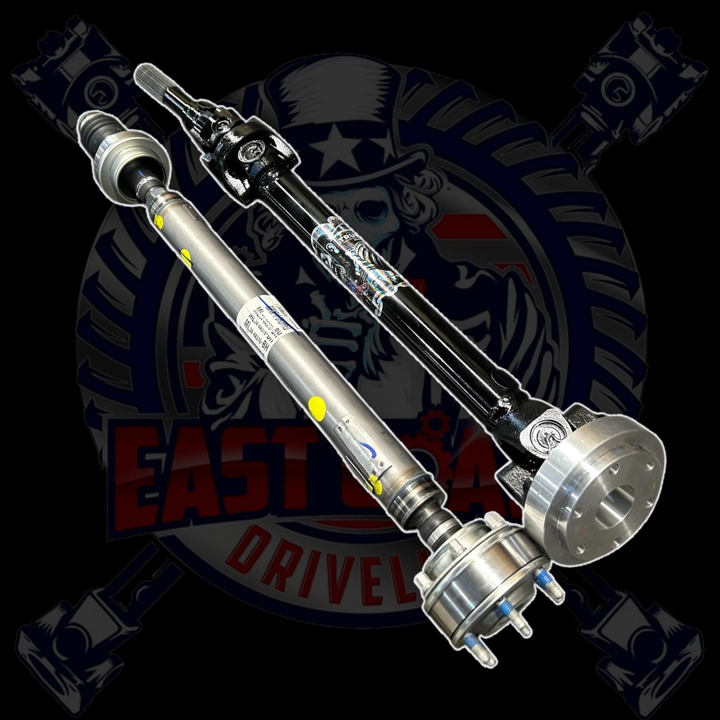 2021-2024 Ford F150 5.0L V8 4WD/AWD -ML3Z-4A376-B-  Front HD 1310 CV Slip Style Driveshaft with Aluminum Adapter Plates. Replaces OEM ML3Z-4A376-B, ML3Z4A376B