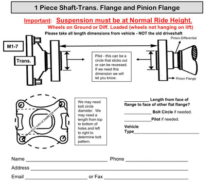 Custom Length Driveshaft with Transmission Flat Flange Style and Differential Flat Flange Style- Built-in Slip Yoke in Driveshaft