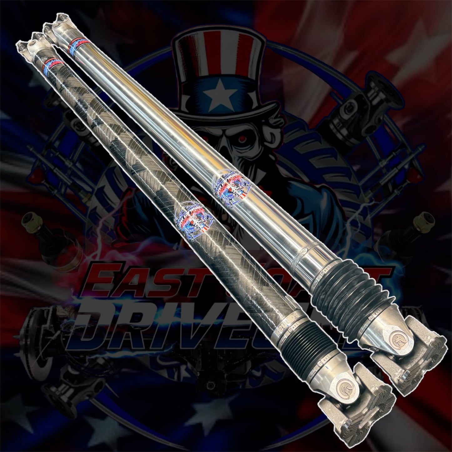 NEW 2021–2026 Dodge Ram 1500 TRX & RHO HD Aluminum Rear Driveshaft 4” or 5” or Carbon Fiber 3.872” with 1480 U-Joints and Billet Aluminum or Forged Steel Flange Yokes- Complete Driveshaft