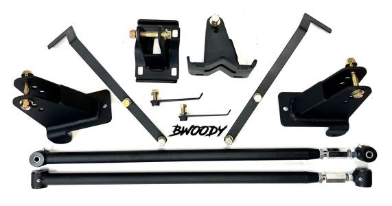 BWoody F-150 Traction Bar Kit. All 2015+ F-150 Trucks 2WD & 4WD with axel flipped/ or not. (Excluding models with side exit exhaust systems)