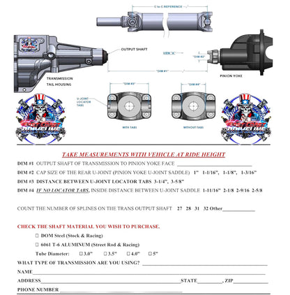 1982-1987 K10/K1500 SUBURBAN AWD/4WD 129.5”WB Upgraded Rear Driveshaft