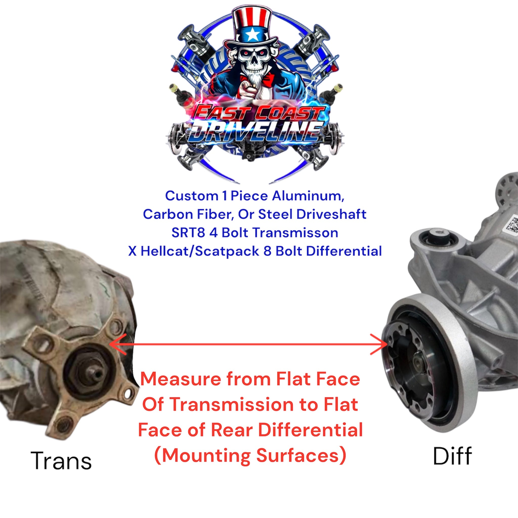 Custom 1 Piece Aluminum, Carbon Fiber, Or Steel Driveshaft SRT8 4