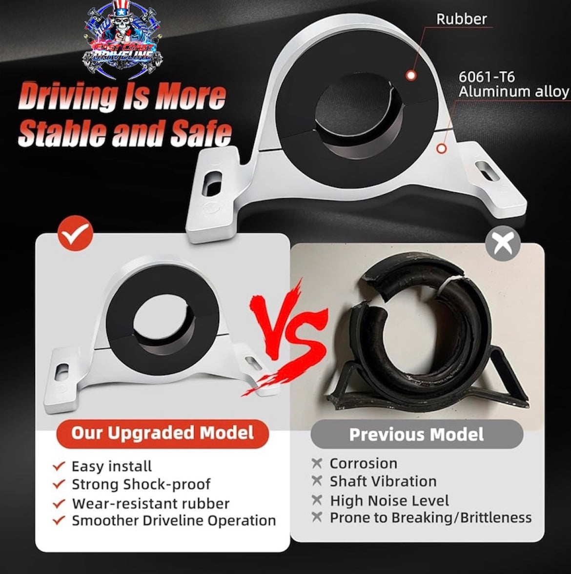 2015 + Dodge Charger, Challenger & Chrysler 300 6061-T6 Aluminum Clamp Style Carrier Bearing