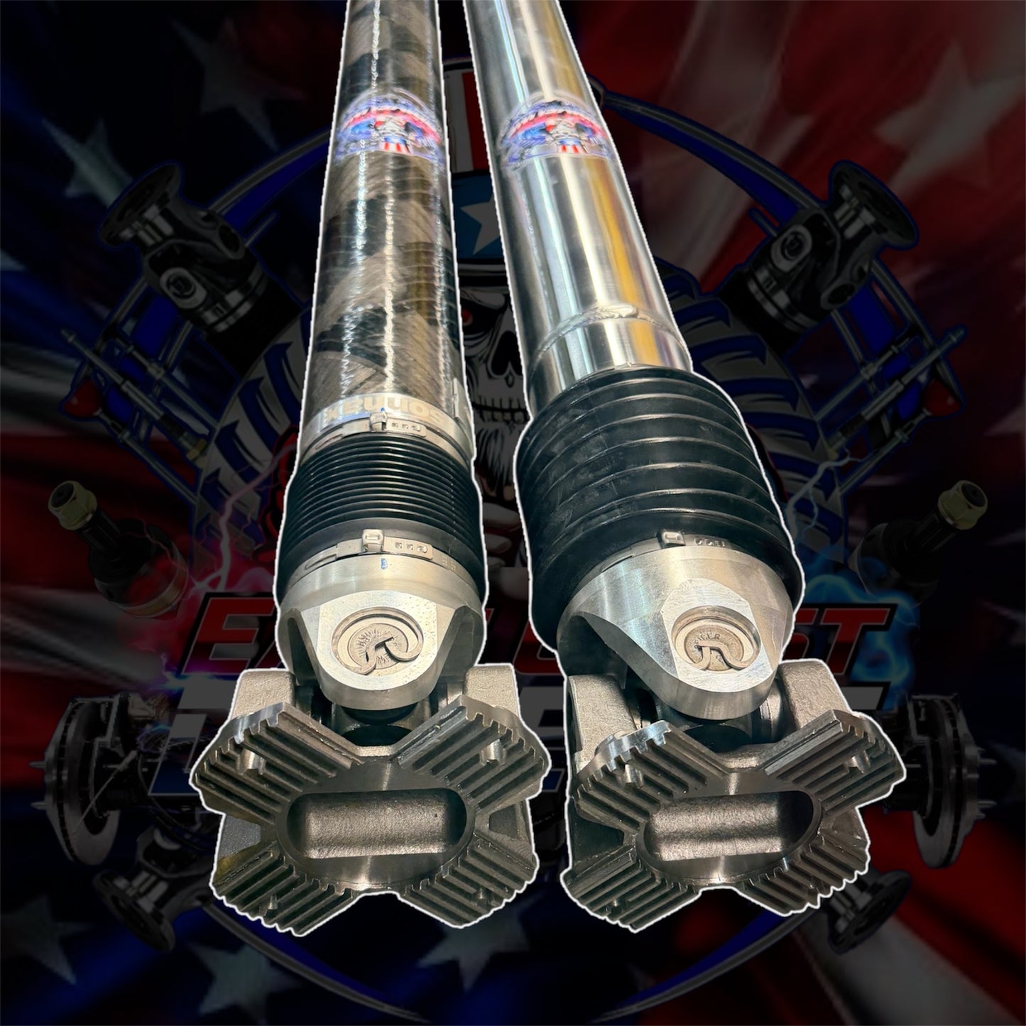 NEW 2021–2026 Dodge Ram 1500 TRX & RHO HD Aluminum Rear Driveshaft 4” or 5” or Carbon Fiber 3.872” with 1480 U-Joints and Billet Aluminum or Forged Steel Flange Yokes- Complete Driveshaft