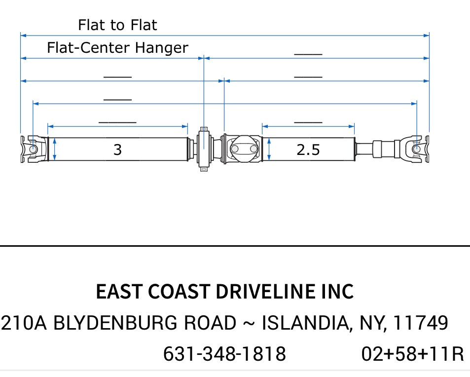 2018-2023 Toyota Tacoma AWD/4WD Rear 2 Piece Upgraded Driveshaft with Double Cardan on Rear Half going to Differential. Or 1 Piece HD Aluminum