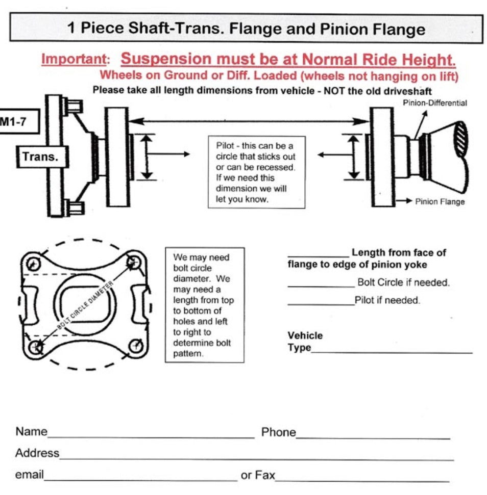 Custom Aluminum Rear Driveshaft with Double Cardan CV Joint at Transfer Case & 4 Bolt Flange Yoke Or Open U-Joint at Rear Differential (High Angle + High HP)