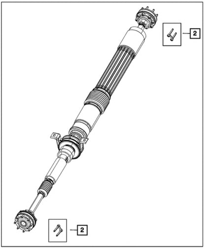 2021-2023 Jeep Gladiator JT Rubicon 3.0L Diesel Crew Cab 1 Piece HD 1350 Series Rear Driveshaft with Direct Mount 8 Bolt Flanges (Mopar 68330601AB & 68330601AA)