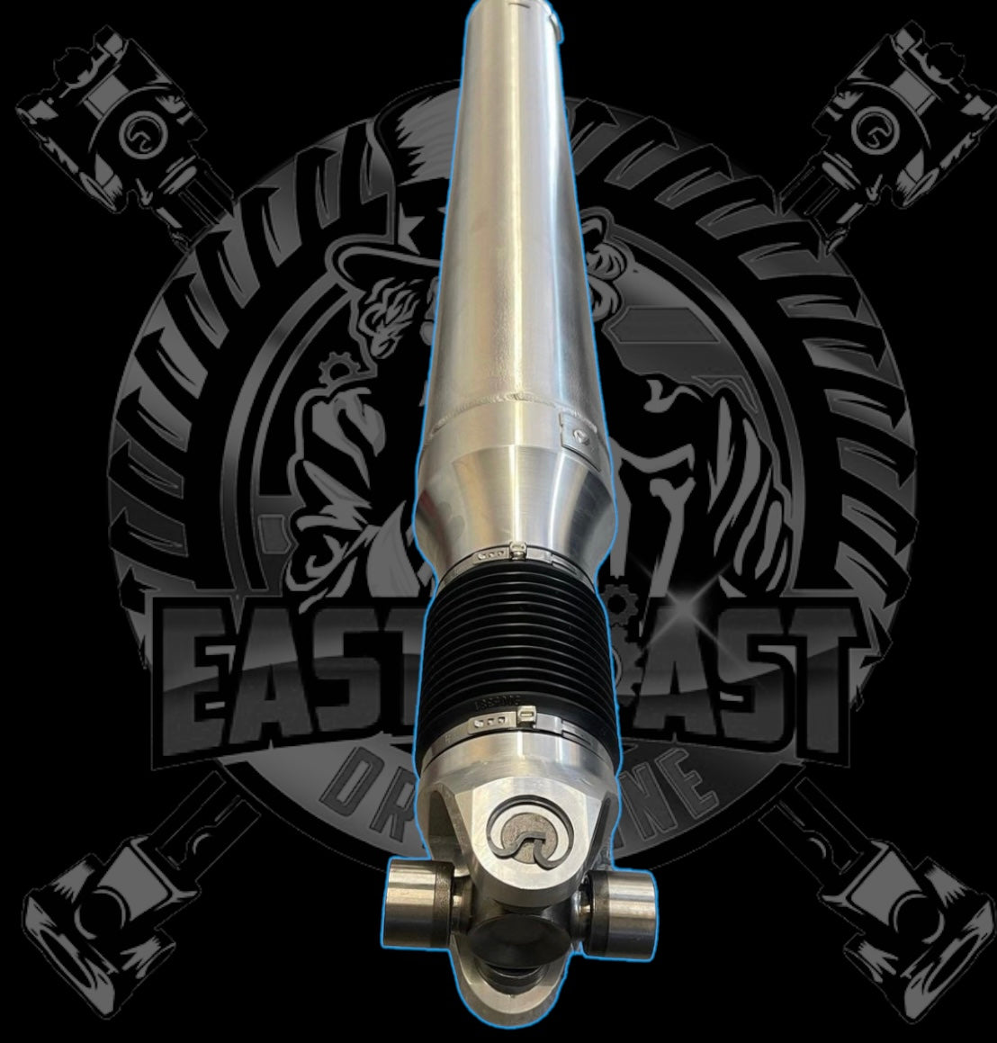2003-2007 Ford F350 SUPER DUTY 6.0L Diesel AWD/4WD Automatic Crew Cab 8’ Bed Custom 1 Piece Aluminum Driveshaft Replaces 2 Piece Driveshaft with Hanger Bearing. FORD OEM 3C3Z-4R602-BNX