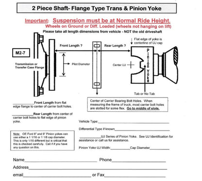 2020-2023 Jeep JT Gladiator Custom Length 2 Piece Driveshaft. Mopar 68330601AB, 68330599AB,