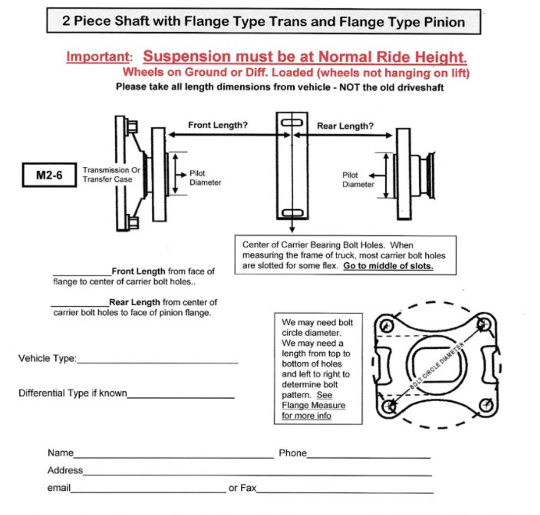 Custom Length Aluminum 2 Piece 1550, 1480, 1410, or 1350 Series HD 5” Driveshaft